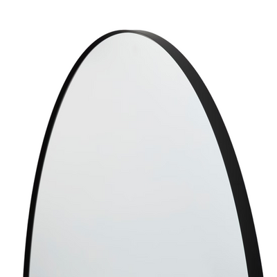 Round Black Thin Frame Mirror