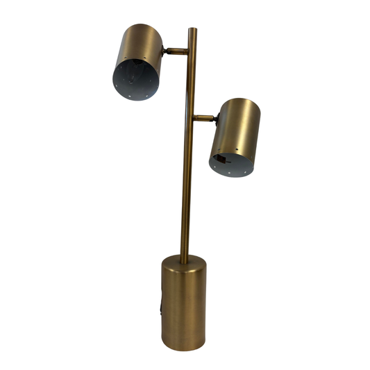 2 Light Directional Old Gold Table Lamp