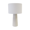 Table Lamp with Textured Stone Base in White Quartz