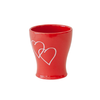 Red Pot w/White Hearts