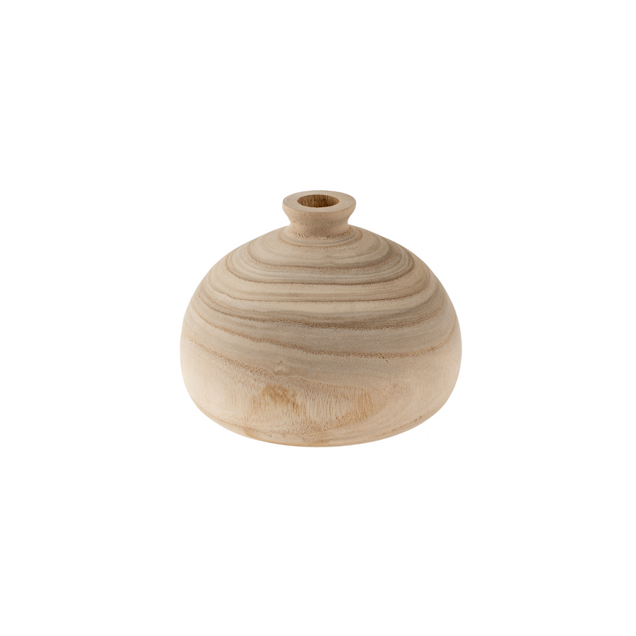 Woodspun Short Neck Small Vase
