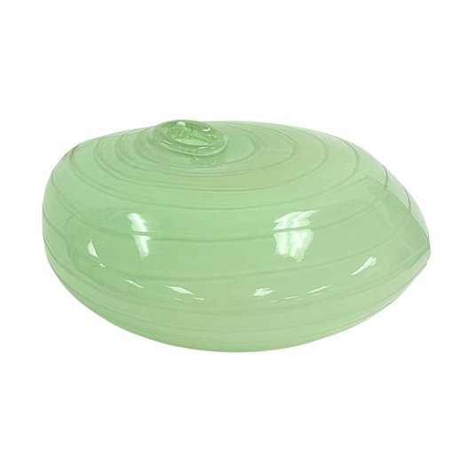 Low Round Green Vase