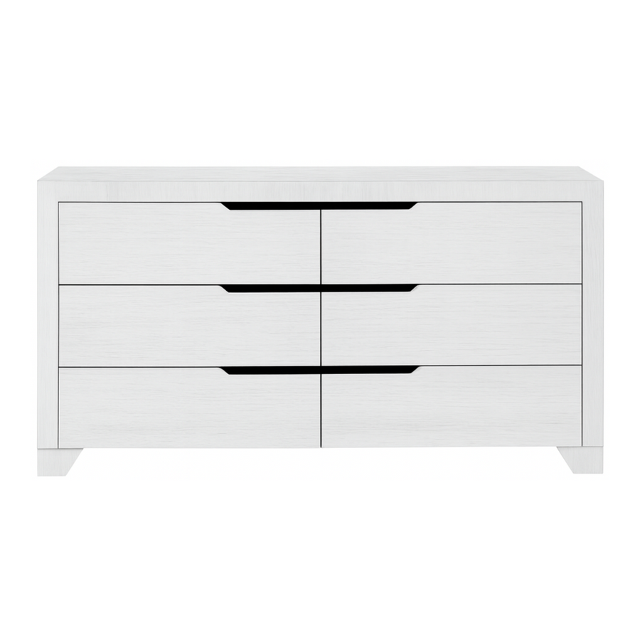 6 Drawer Dresser White Finish