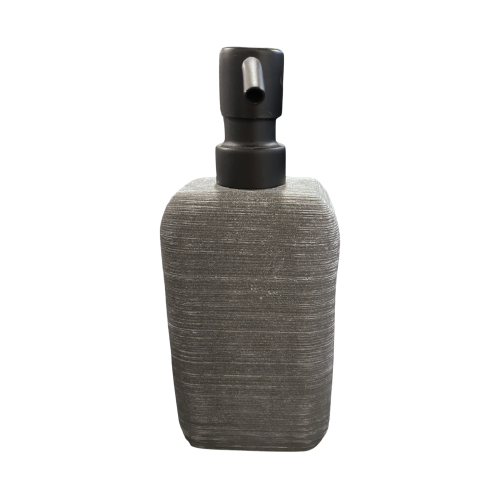 Soap Dispenser - Grey and White Ceramic Stripe Stone