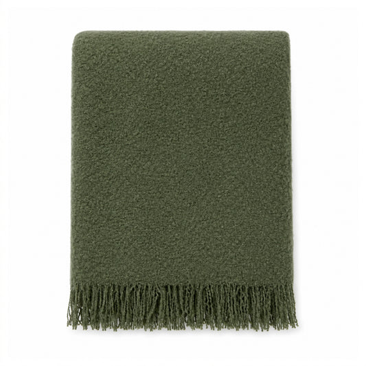Soft Weave Olive Green Throw