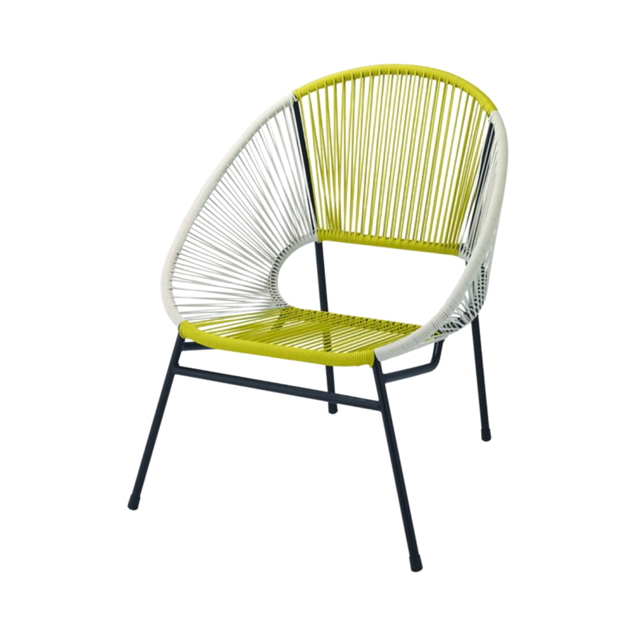 Outdoor Chair - Yellow and Grey Wire Chair