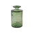 Transparent Green Glass Vase with Letters