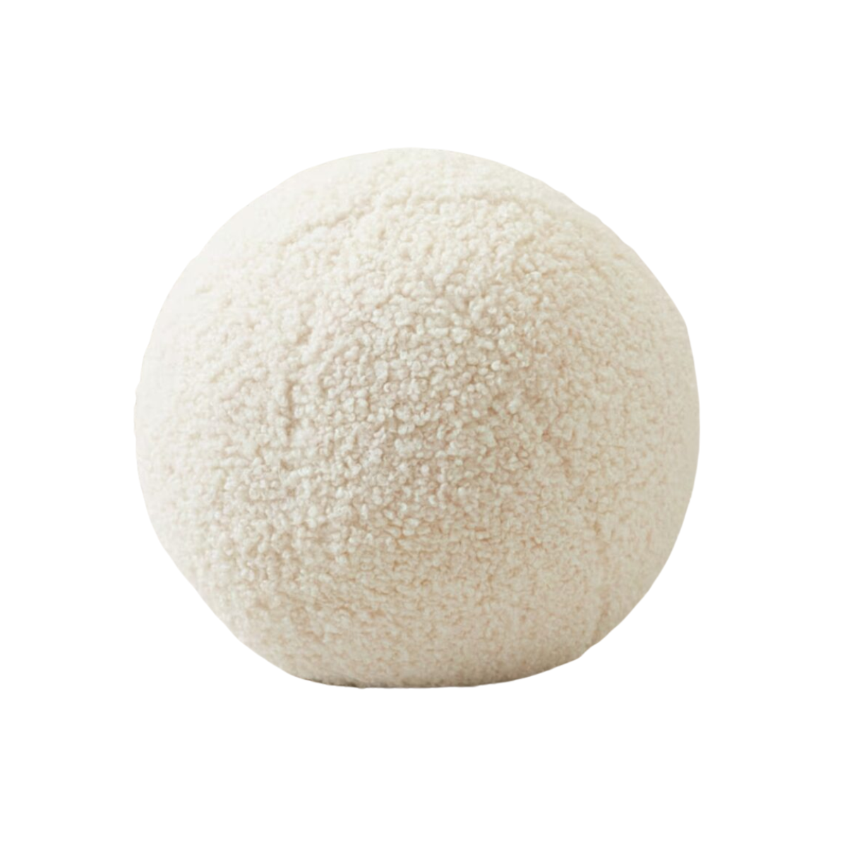 Round White Boucle Pillow