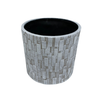 White Textured Pot w/Pattern