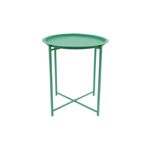 Outdoor Side Table - Round Green Simple Table