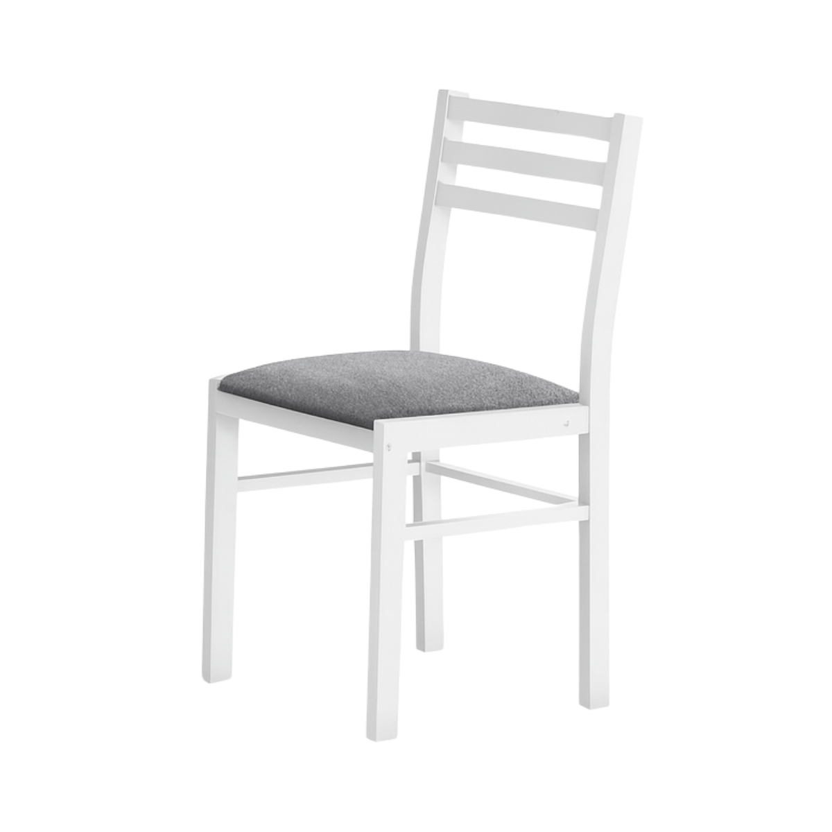 White Ladder-Back w/Grey Cushion Dining Chair