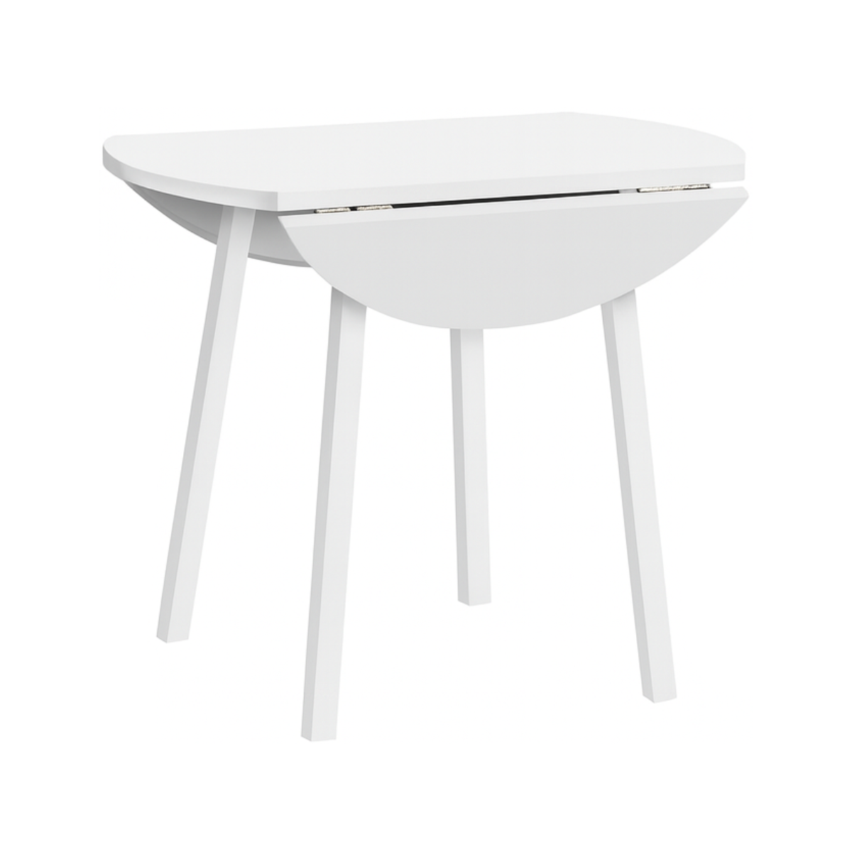 White Drop-Leaf 35" Dining Table