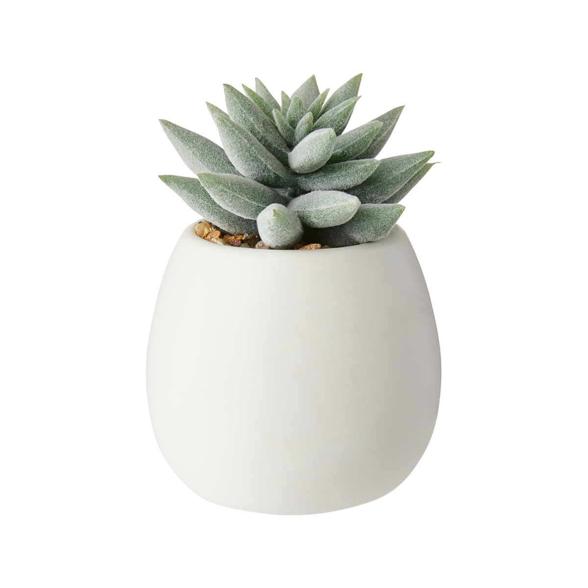 Faux Mini Succulent with White Ceramic Pot