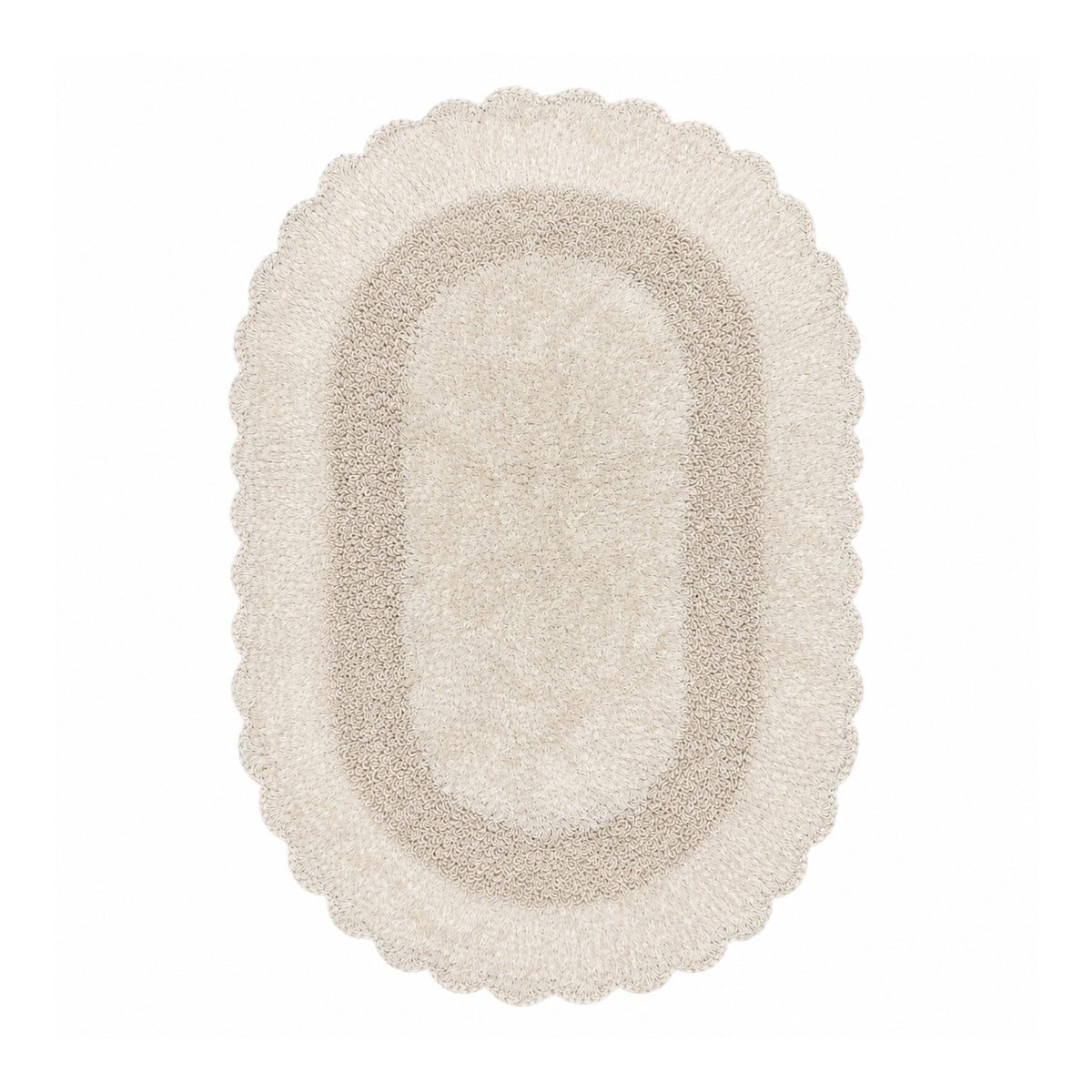 Soft Beige Oval Bath Mat