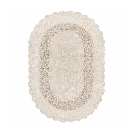 Soft Beige Oval Bath Mat
