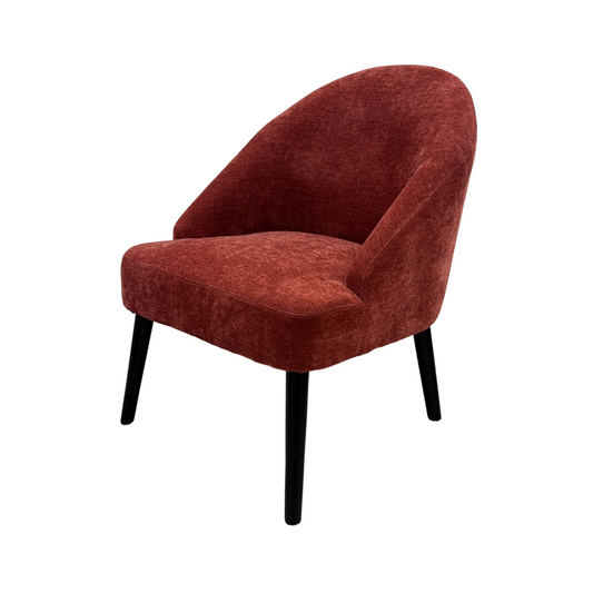 Red Velvet Accent Chair With Black Legs
