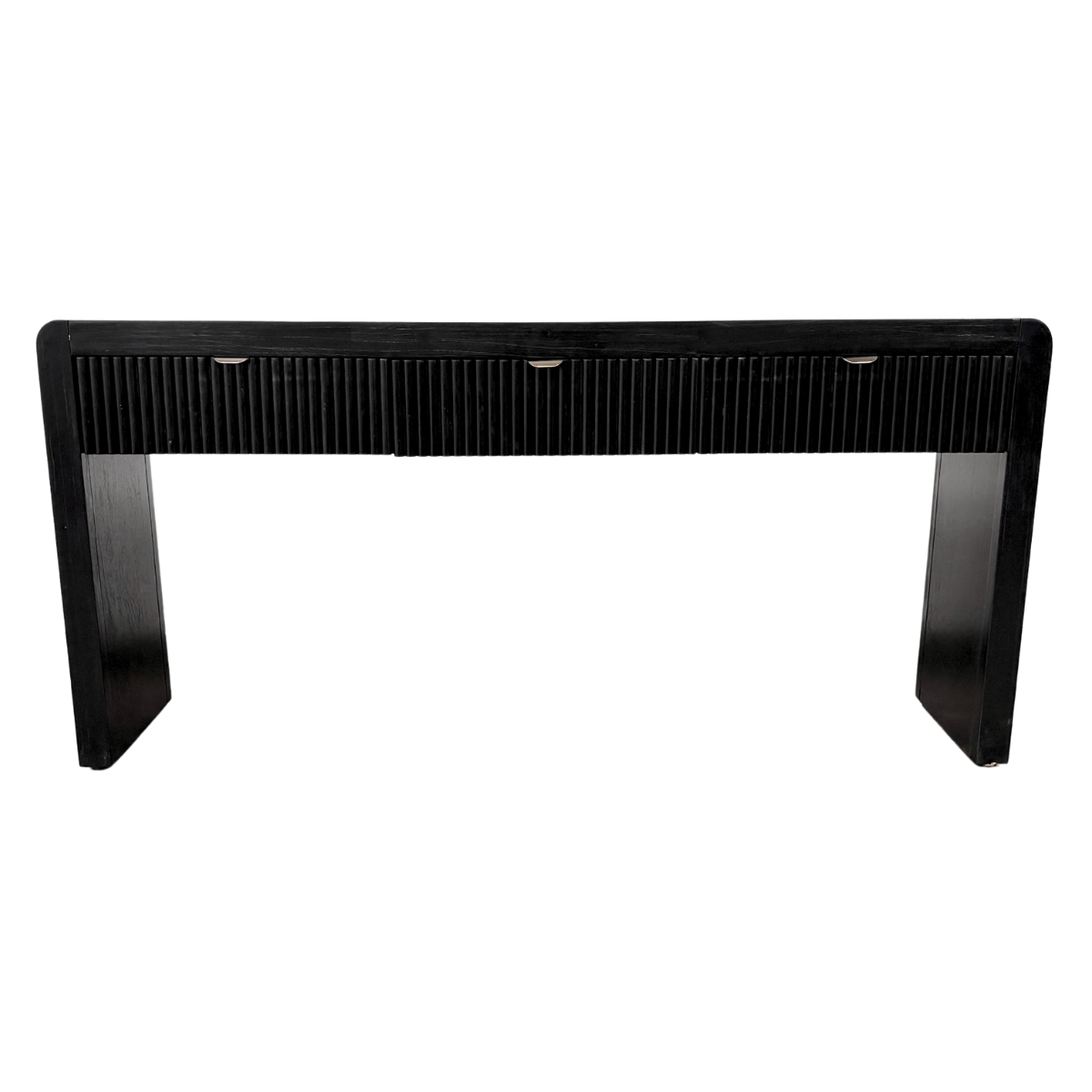 Black Console with Ribbed Drawer Fronts