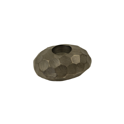 Candle Holder - Grey Textured Pebble
