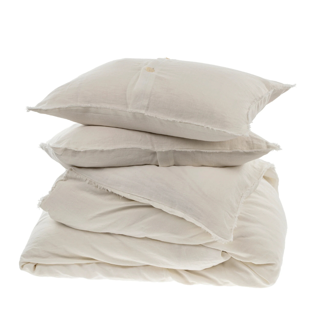King Lina Linen Duvet in Ivory