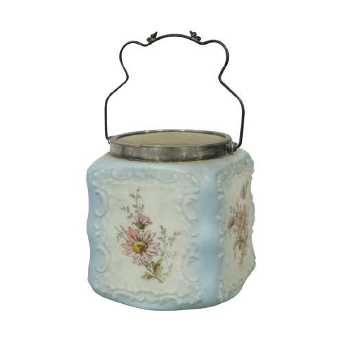 Light Blue Antique Pot with Flowers