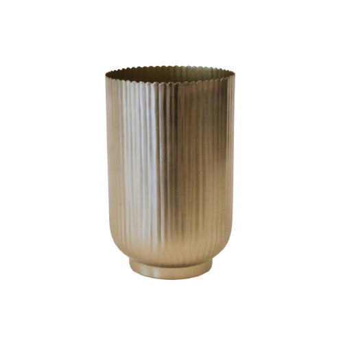 Gold Ribbed Vase