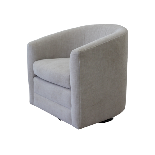Beige Swivel Chair with Black Base