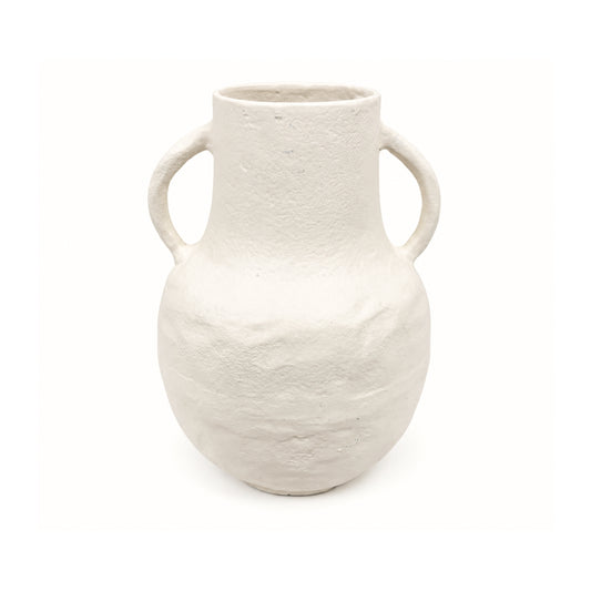 White Textured Amphora Vase