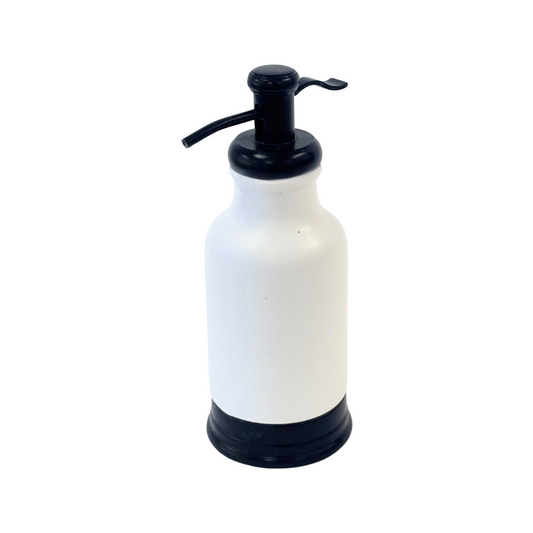 Matte Black and White Vintage Ceramic Soap Dispenser