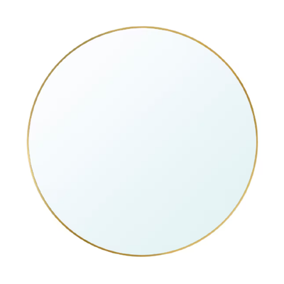 Round Gold Thin Frame Mirror