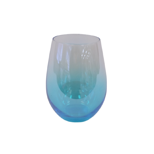 Blue Stemless Wine Glass