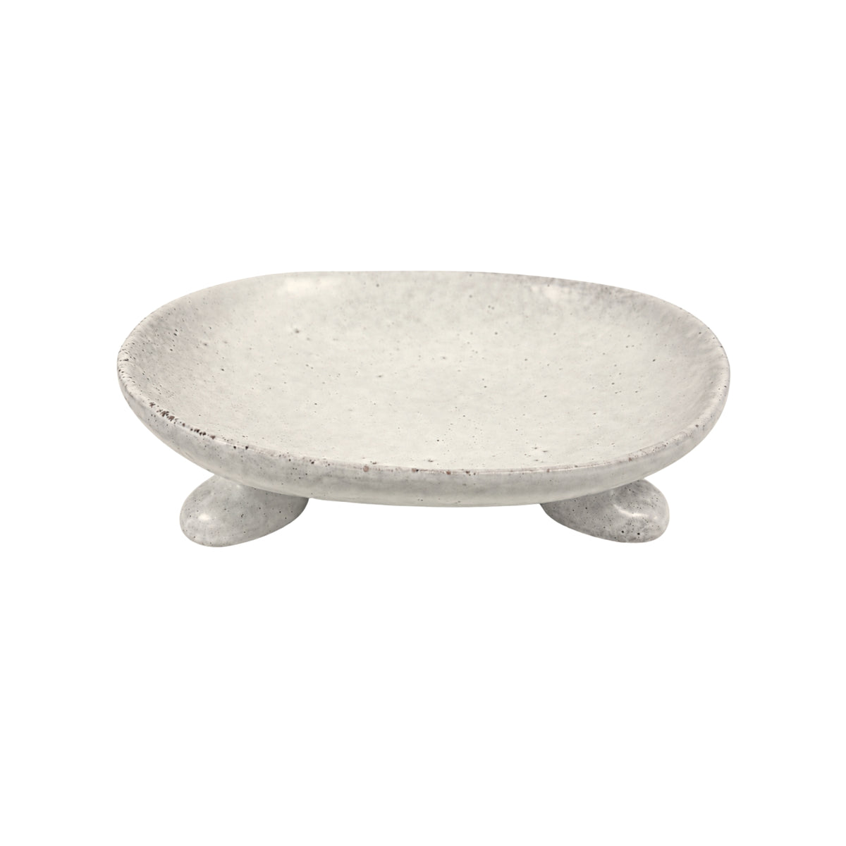 Ceramic Stone Pedestal Light Grey Bowl