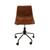 Armless Saddle Brown Leather Office Chair