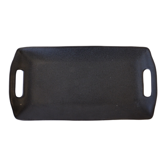 Ceramic Black Tray with Handles