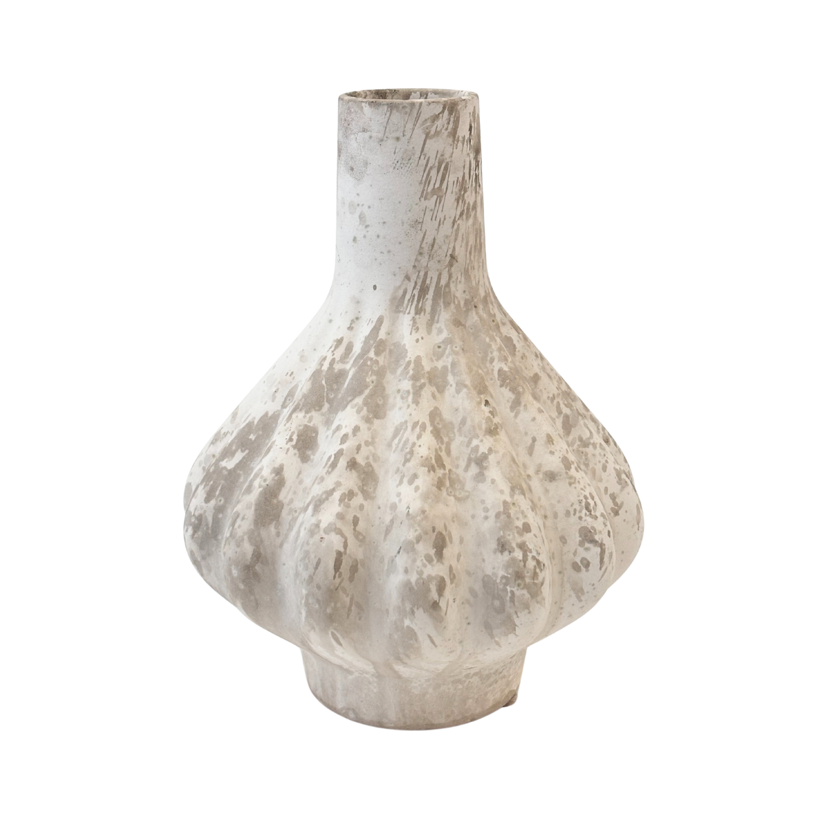 Taupe Ridged Gourd Vase