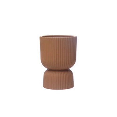 Round Stoneware Pleated Footed
