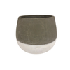 Cement Pot with White Stripe