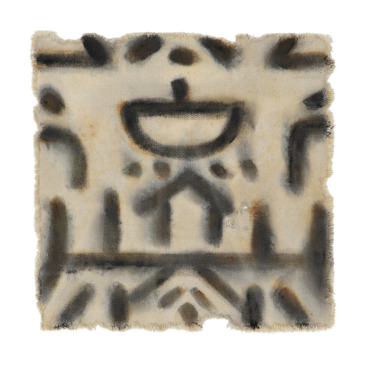 CLEARED - 1 Distressed Raw Cotton Canvas With Black Frame