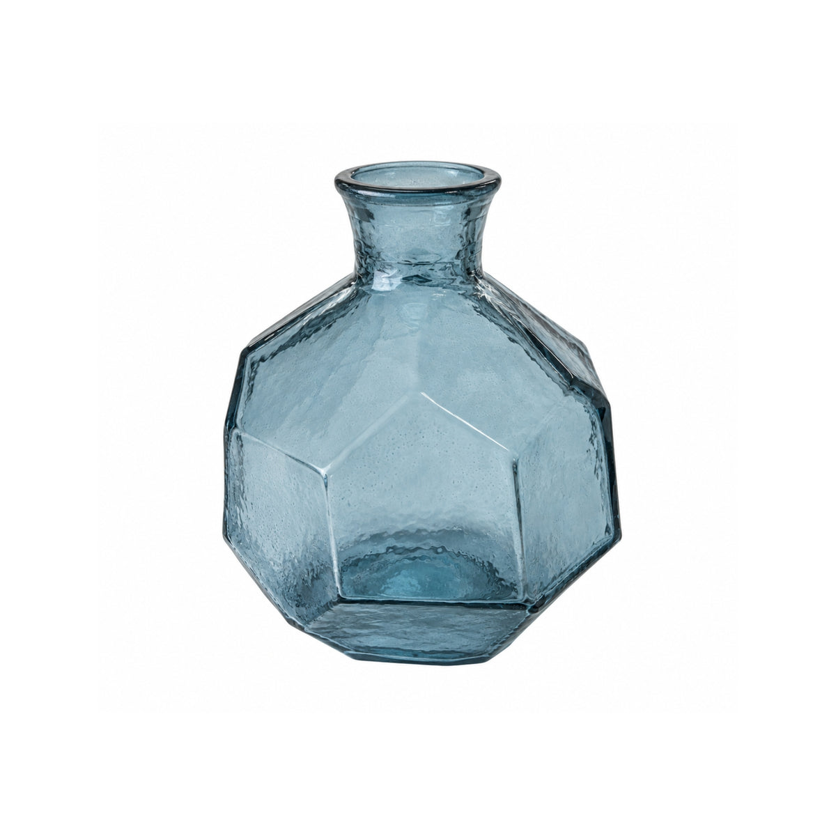 Blue Geometric Glass Vase