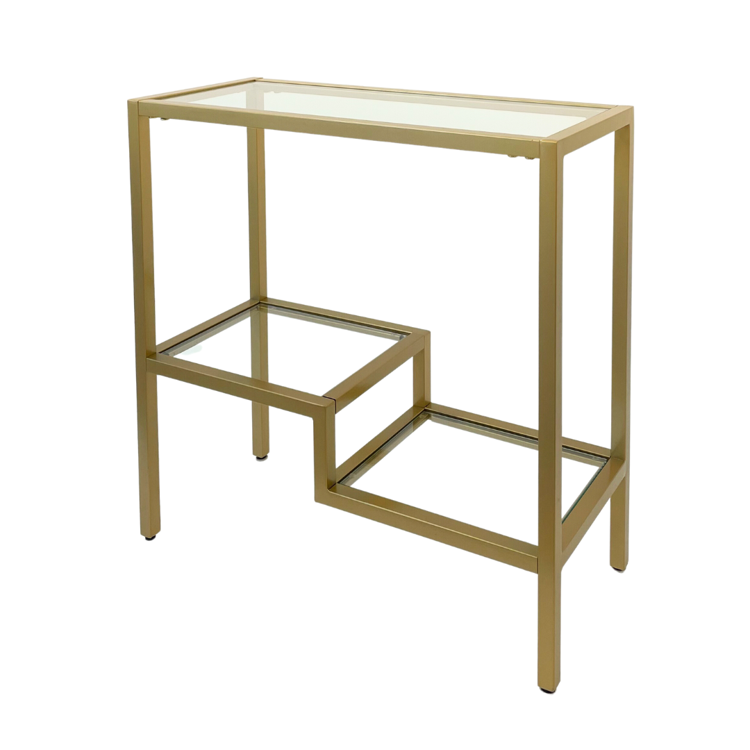 Glass Console w/ Gold Frame