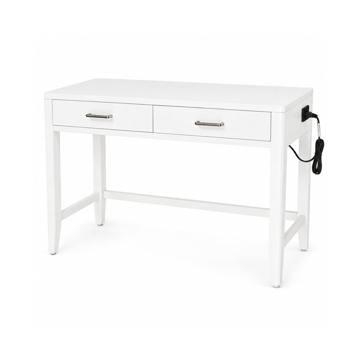 Desk - White 2 Drawer Study