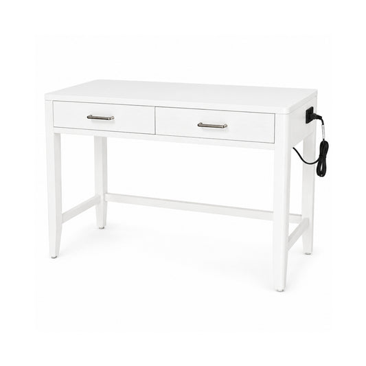 Desk - White 2 Drawer Study