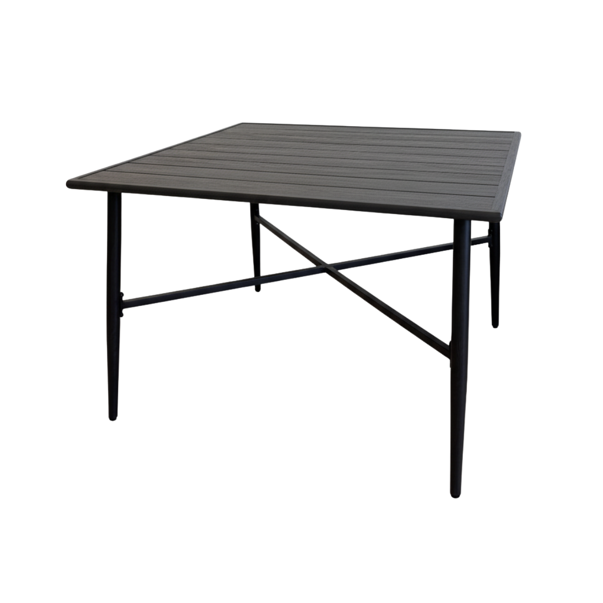 Dining Table Rustic Grey Wood Top w/ Black Metal Frame