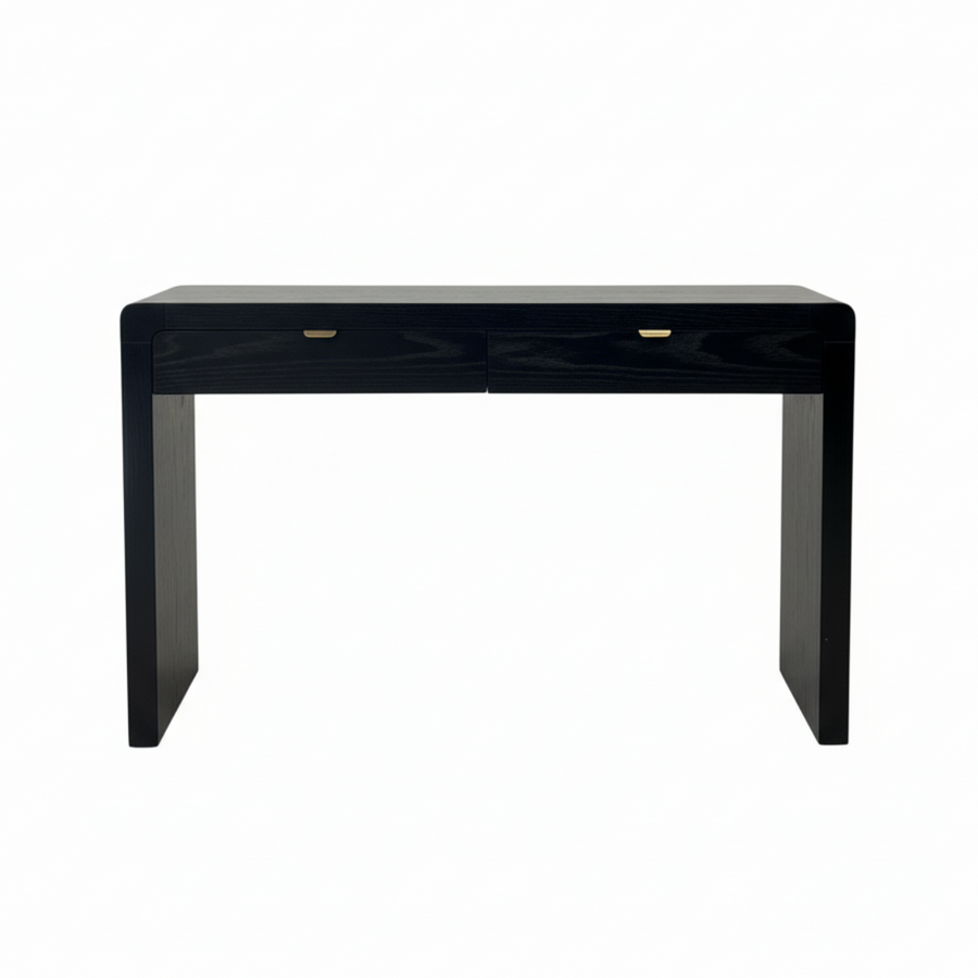 Console Table Black w/ 2 drawers