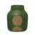 Vase - Round Stoneware w/ Circle Design Green