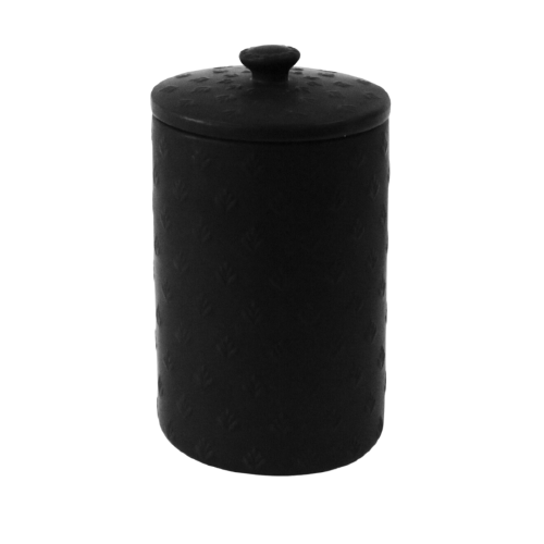 Canister - Large Black w/ Pattern