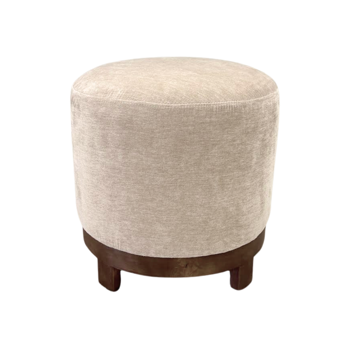 Round Cream with Wood Legs