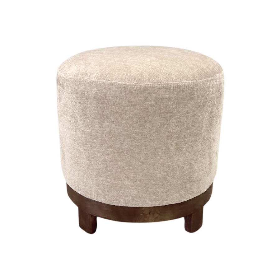 Round Cream with Wood Legs