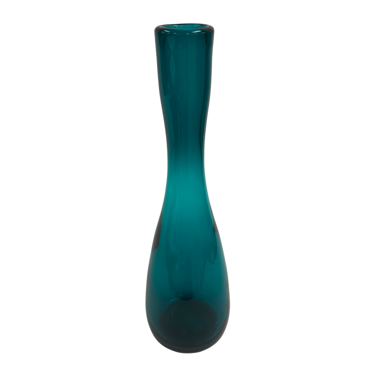 Medium Blue Clear Vase