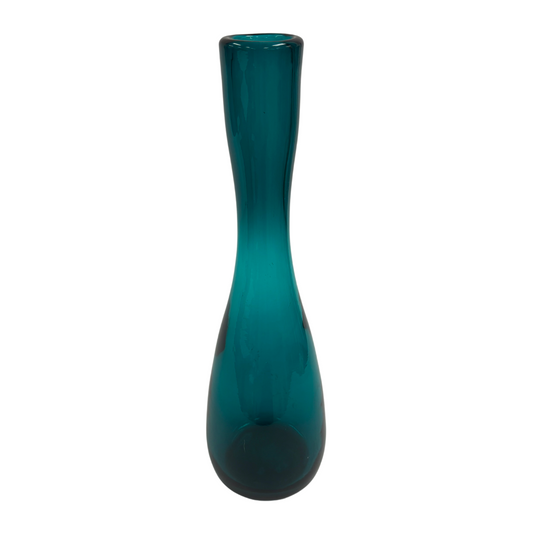 Medium Blue Clear Vase