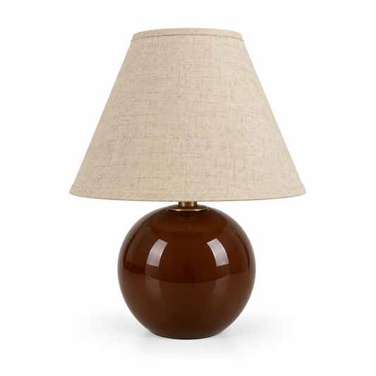 Table Lamp - Chocolate Glass Round